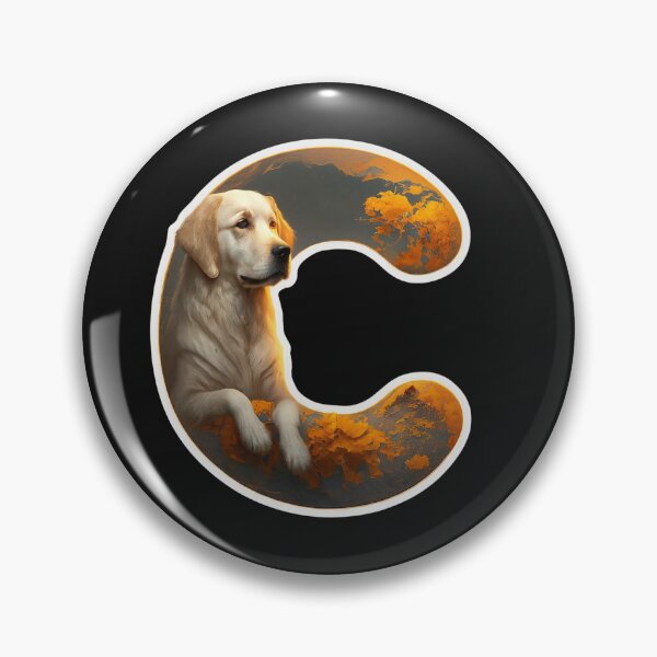 Artikelvorschau, Golden Retriever süßer Hundebuchstabe C 1 entworfen und verkauft von Psycho-Crazy.