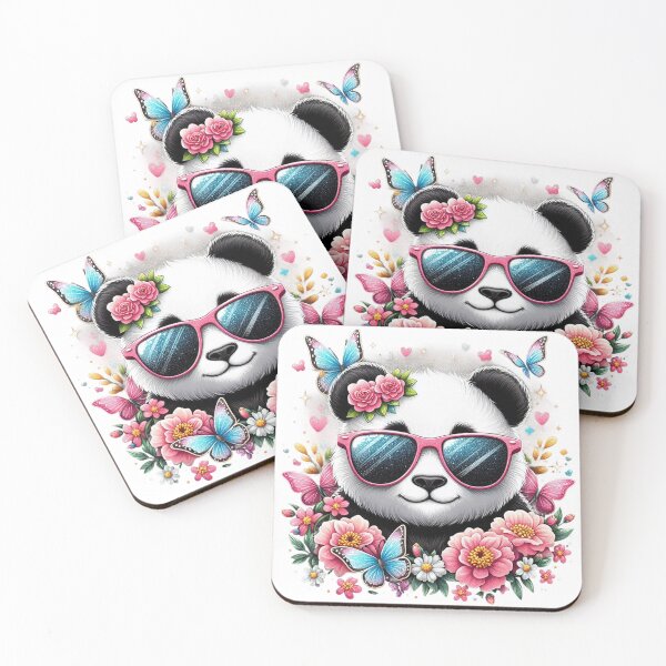 Item preview, Cool Panda, Sunglasses panda , Flower, Floral, summer, panda, butterfly designed and sold by deniz kaya.