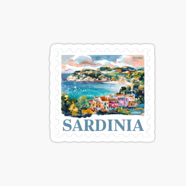 Aperçu de l'œuvre Sardaigne Italie Voyage - "La tranquillité de la Sardaigne, le paradis italien de la côte" créée et vendue par stickercuffs.