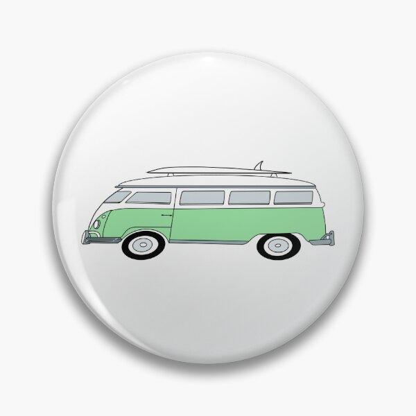 Item preview, Green Vintage Van with Surfboard  designed and sold by arishatz.