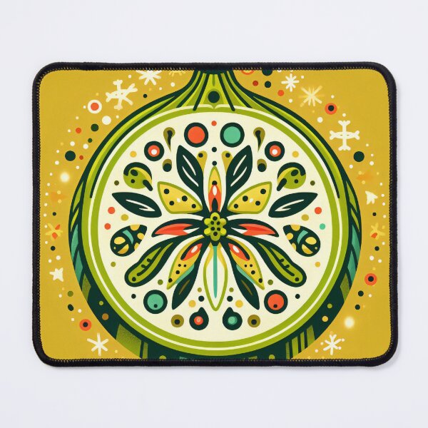 Item preview, Whimsical festive Lotus Seed Pod Illustration - Colourful Botanical Art yellow cream green designed and sold by FOLK ART FUSION by heidiannemorris.