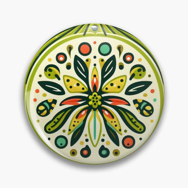 Item preview, Whimsical festive Lotus Seed Pod Illustration - Colourful Botanical Art yellow cream green designed and sold by FOLK ART FUSION by heidiannemorris.