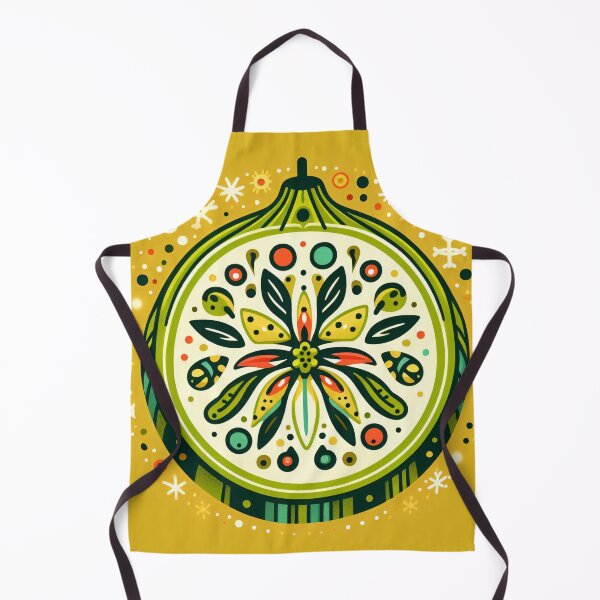 Item preview, Whimsical festive Lotus Seed Pod Illustration - Colourful Botanical Art yellow cream green designed and sold by FOLK ART FUSION by heidiannemorris.