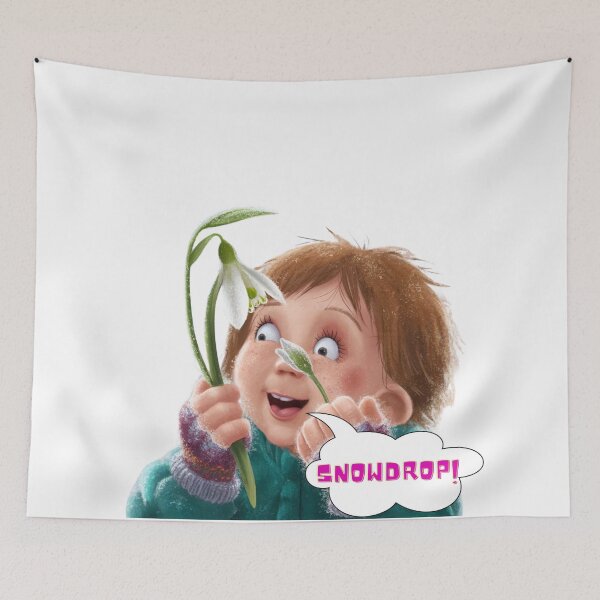 Item preview, watercolor angelic snowdrop flowers held by a boy designed and sold by Art3mis777.