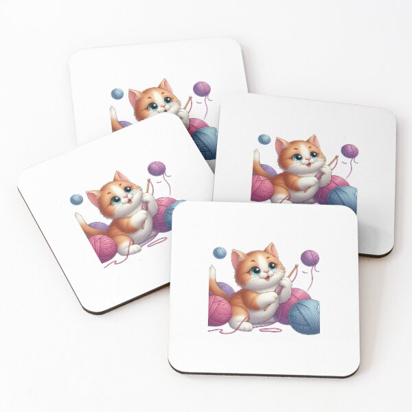 Item preview, A kitten is playing with a ball of wool. designed and sold by liugr-dl.