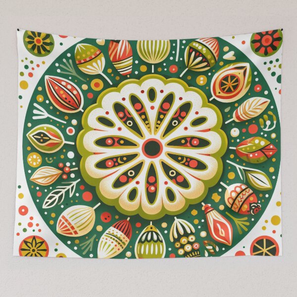 Item preview, Whimsical Lotus Seed Pod Illustration - Colourful Botanical Art yellow cream green designed and sold by FOLK ART FUSION.