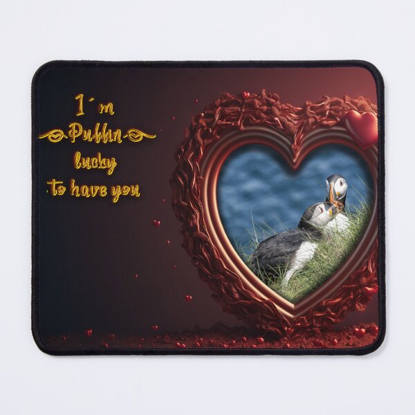 Item preview, Valentine's Day Card - Puffins - I'm Puffin Lucky to Have You designed and sold by jrtwynam.