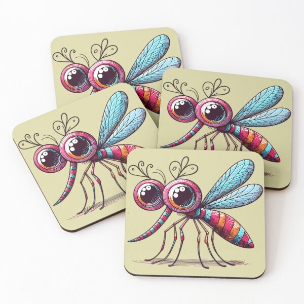 Item preview, Mosquito with Large Eyes and Long Proboscis - Colorful Scribble Art designed and sold by beyazart.