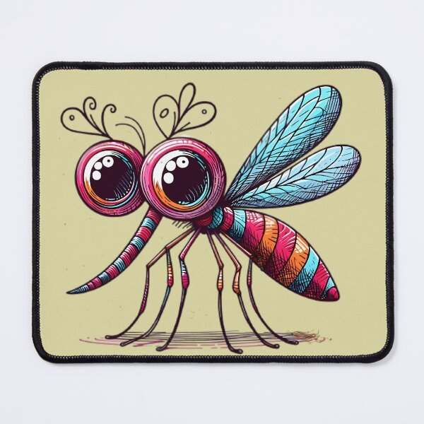 Item preview, Mosquito with Large Eyes and Long Proboscis - Colorful Scribble Art designed and sold by beyazart.