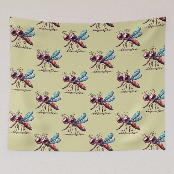 Item preview, Mosquito with Large Eyes and Long Proboscis - Colorful Scribble Art designed and sold by beyazart.
