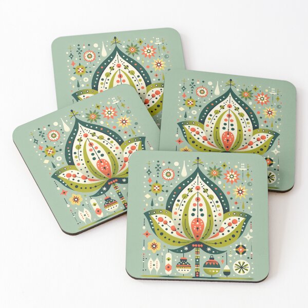 Item preview, Whimsical Lotus Seed Pod Illustration - Colourful Botanical Art yellow cream green by heidiannemorris designed and sold by FOLK ART FUSION by heidiannemorris.