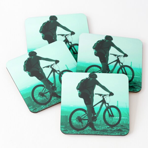 Item preview, Mountain Biker Overlooking Cityscape designed and sold by GrizzlyCollective.
