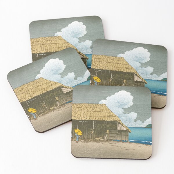 Item preview, Beach Shed at Etchu Himi by Kawase Hasui designed and sold by Takeda-art.