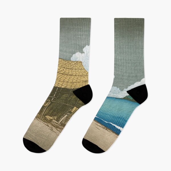 Item preview, Beach Shed at Etchu Himi by Kawase Hasui designed and sold by Takeda-art.