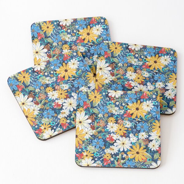 Item preview, Bell Bottom Blooms - Nature Inspired Floral Daisies Art designed and sold by FeralLaFemme.