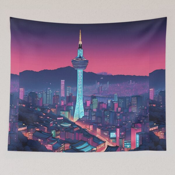 Item preview, Seoul namsan tower cityscape designed and sold by milestotreasure.