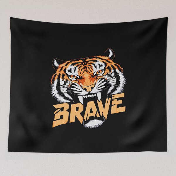 Item preview, Tiger BRAVE menacing fearless fierce wil predator apex courage designed and sold by w1ckerman.