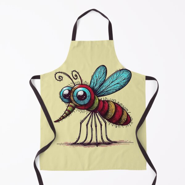 Item preview, Mosquito with Bulging Eyes and Long Proboscis - Colorful Scribble Art designed and sold by beyazart.
