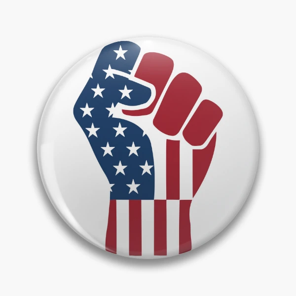 American Flag Raised Fist | Strong Patriotic Design — Pin by BiMood