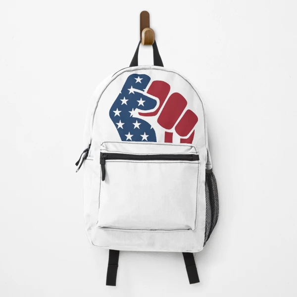 American Flag Raised Fist | Strong Patriotic Design — Backpack by BiMood