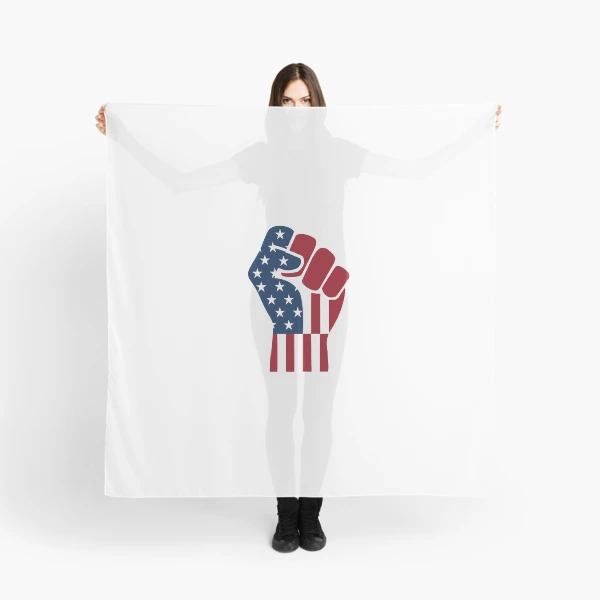 American Flag Raised Fist | Strong Patriotic Design — Scarf by BiMood