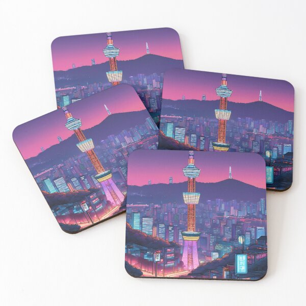 Item preview, Seoul namsan tower neon city designed and sold by milestotreasure.