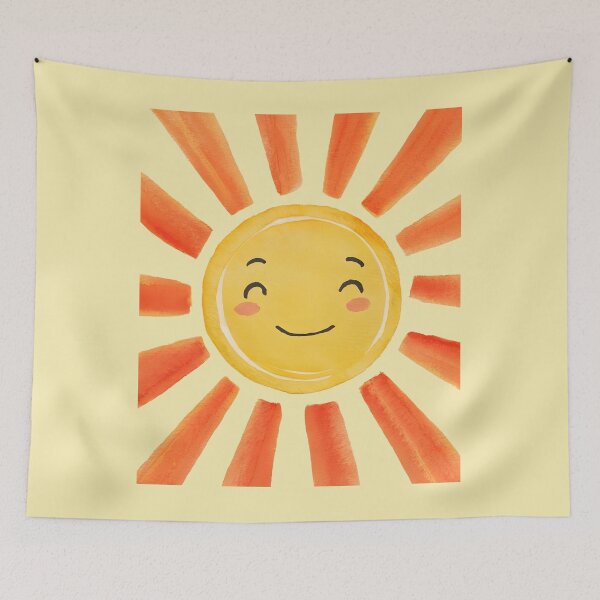 Item preview, brushed watercolor radiated painted sun designed and sold by LILY ROSE.