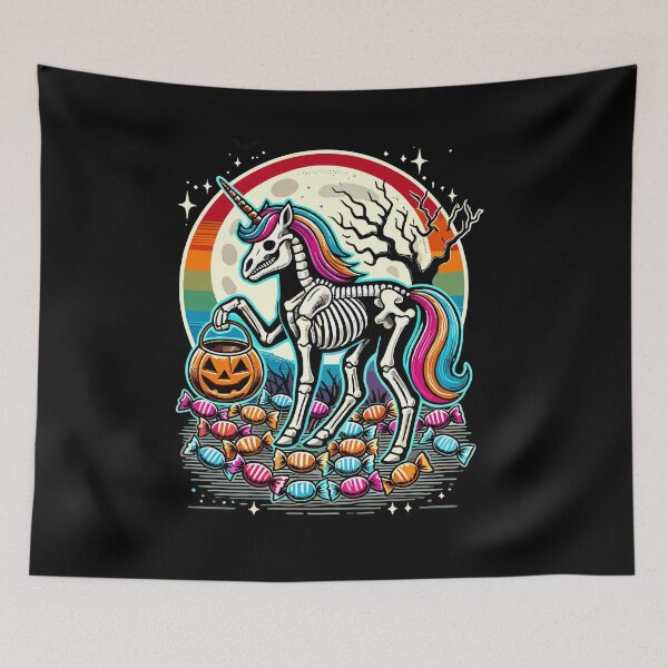 Item preview, Funny Unicorn Skeleton Loves Candy designed and sold by LuminOrb.