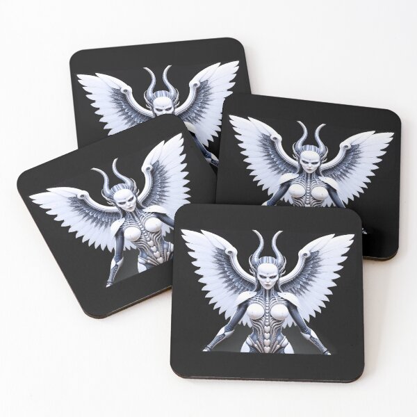 Item preview, Futuristic winged warrior with demonic horns designed and sold by artwaves.