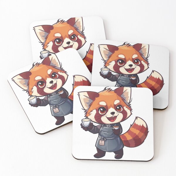 Item preview, Cute Red Panda Barista Sticker designed and sold by FlawlessDraft.