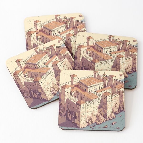 Item preview, a big castle, hand drawn, coast, isometric, hand build, box shape designed and sold by Qwertus.