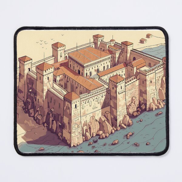 Item preview, a big castle, hand drawn, coast, isometric, hand build, box shape designed and sold by Qwertus.
