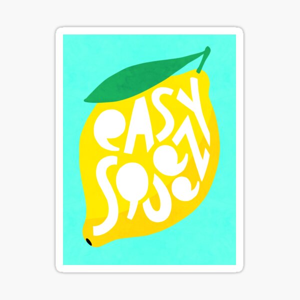 Big Lemon Fruit with Cut-out words 'Easy Squeezy' Sticker