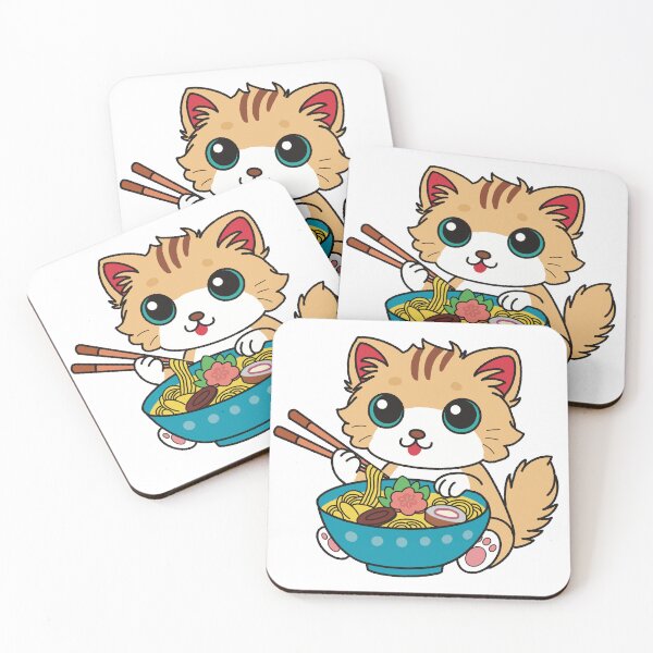 Item preview, A cat eating ramen cute kitten funny designed and sold by WowCustomDesign.