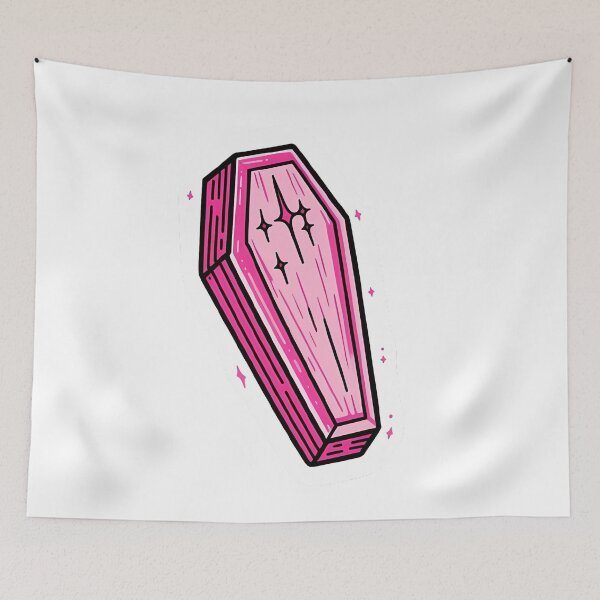 Item preview, Pink coffin on a plain background	 designed and sold by by-ko-design.