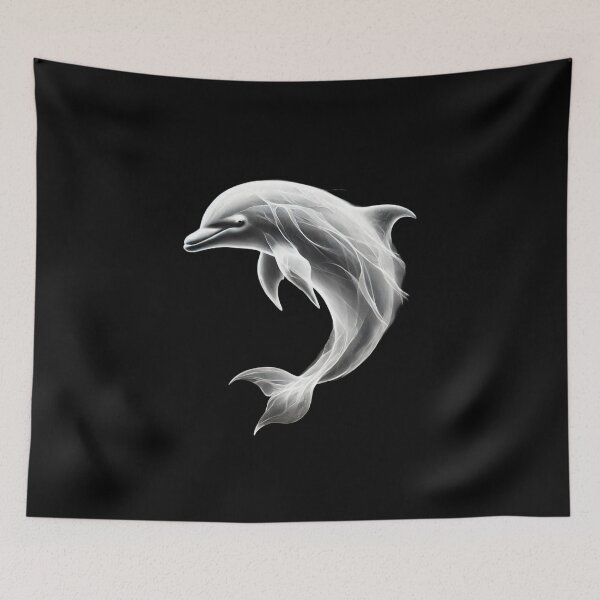 Item preview, Ethereal Monochrome Dolphin designed and sold by Blink Art Studio.