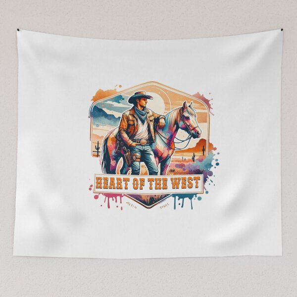 Item preview, ✨Heart of the West – Cowboy on Horse in Desert Design for Apparel, Mugs, Stickers & More designed and sold by artedigital99.