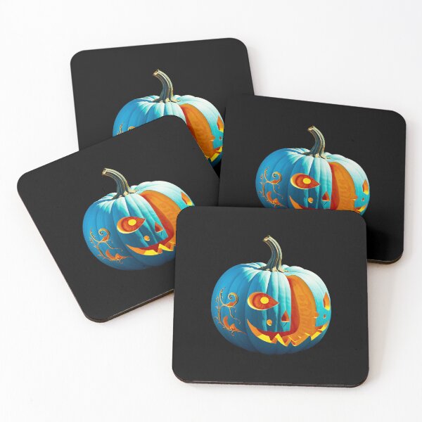 Item preview, Blue pumpkin with intricate carvings designed and sold by artwaves.