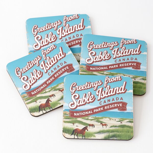 Item preview, Parque Nacional Isla Sable Canadá Postal Viajes Vintage Retro designed and sold by TravelPostcardGems.