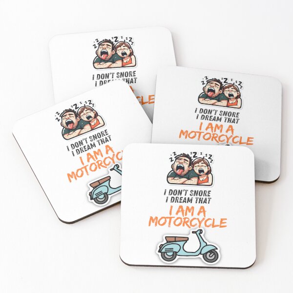 Item preview, Funny Illustration of Snorers with Humorous Quote: I Dream I'm a Motorcycle designed and sold by tuschollos.