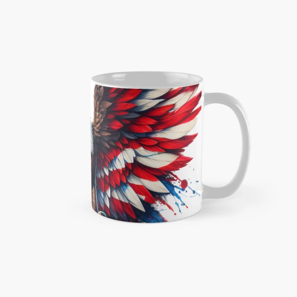 Patriotic Eagle with American Flag Wings: USA Pride Design — Classic Mug by BiMood
