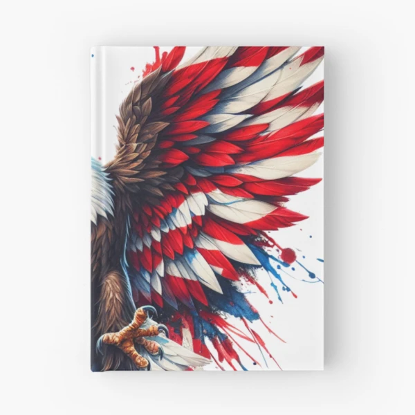 Patriotic Eagle with American Flag Wings: USA Pride Design — Spiral Notebook by BiMood