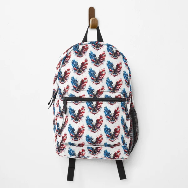 Patriotic Eagle with American Flag Wings: USA Pride Design — Backpack by BiMood