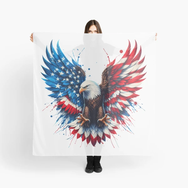 Patriotic Eagle with American Flag Wings: USA Pride Design — Scarf by BiMood