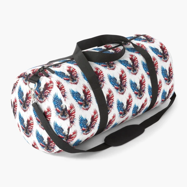 Patriotic Eagle with American Flag Wings: USA Pride Design — Duffle Bag by BiMood