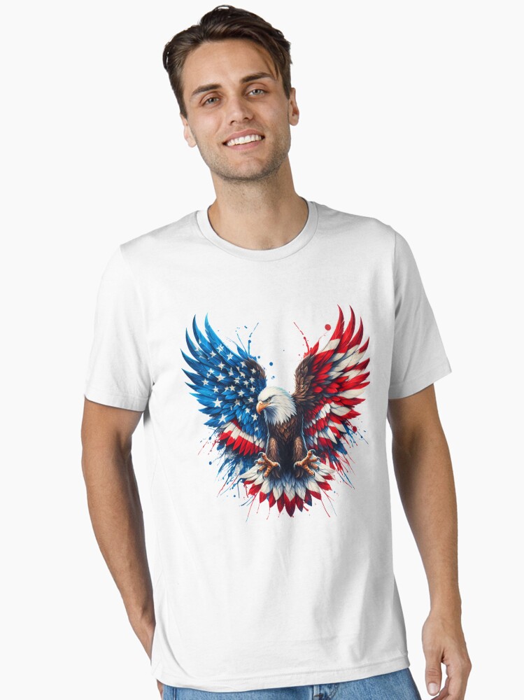 Patriotic Eagle with American Flag Wings: USA Pride Design