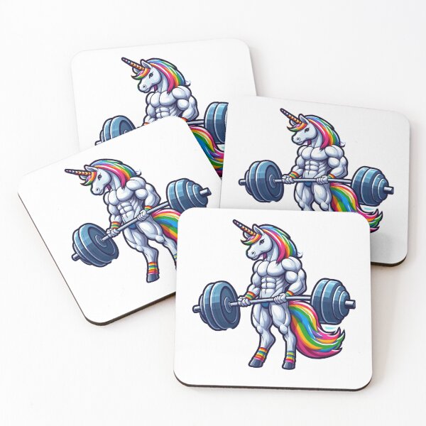 Item preview, Muscular Unicorn - Rainbow Workout Fitness Unicorn - Gym Inspiration designed and sold by raedattia.