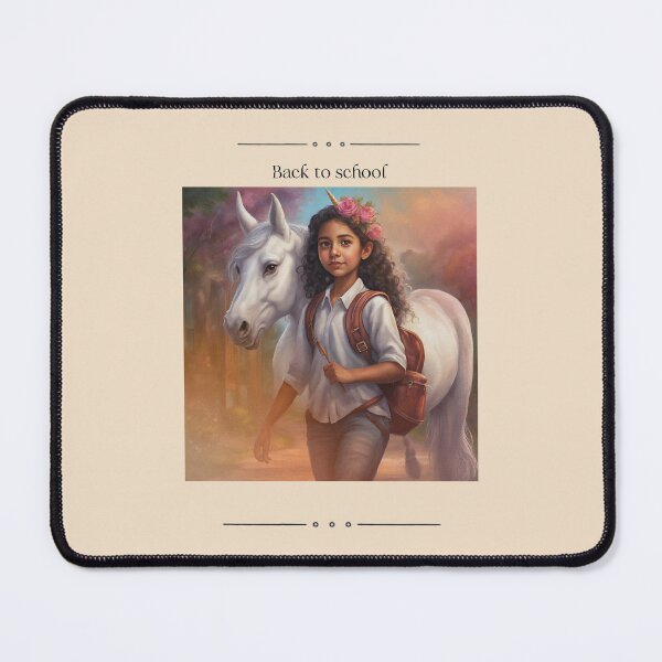 Item preview, Vintage girl with white horse - Back to school designed and sold by All-About-Life.