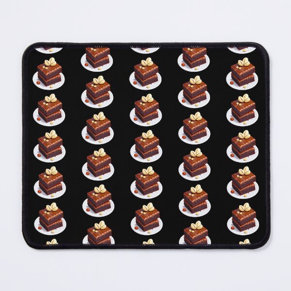 Item preview, Two brownies with nuts on plate designed and sold by artwaves.