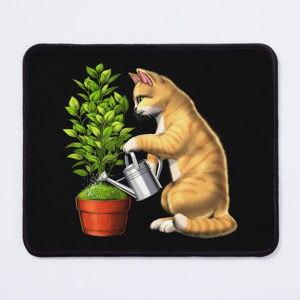 Item preview, Cat Watering Plants designed and sold by underheaven.
